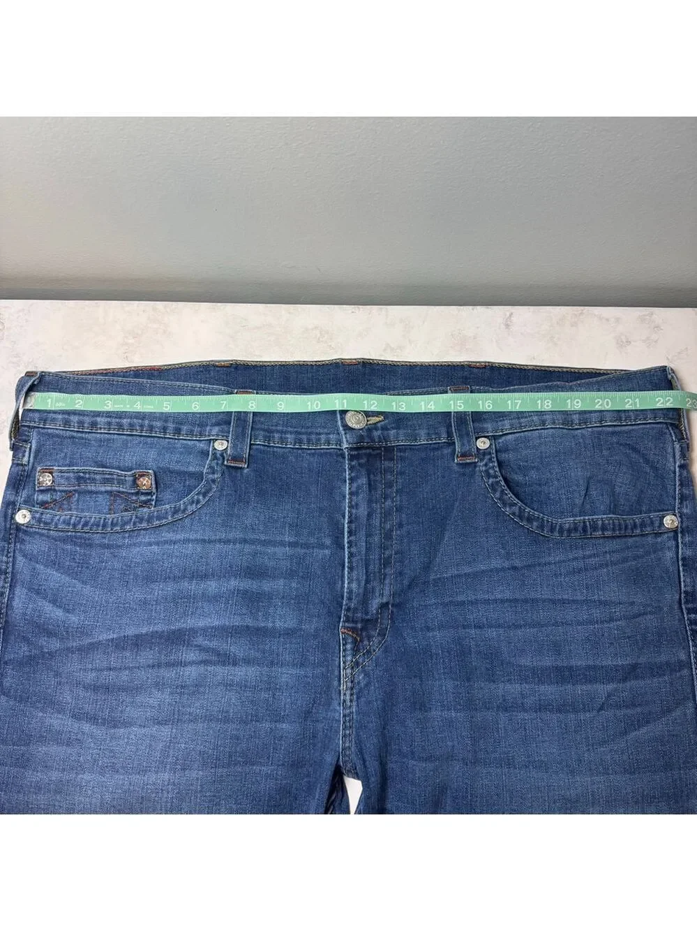 True Religion Rocco Relaxed Skinny Jeans Blue Size 44 No Flap
